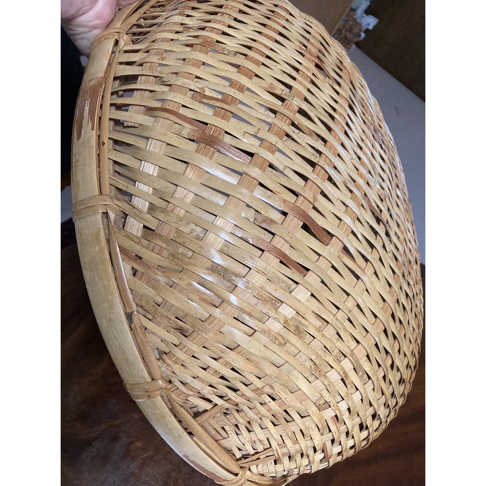 Beautiful Large Sieve Woven Split Bamboo Basket Tray Southeastern ASIA - Picture 14 of 16